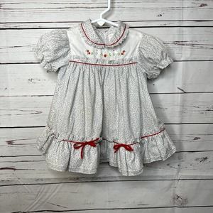 Vintage Baby Dress Peter Pan collar Puff sleeve Size 24 months